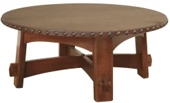 Commemorative Coffee Table with Leather Top