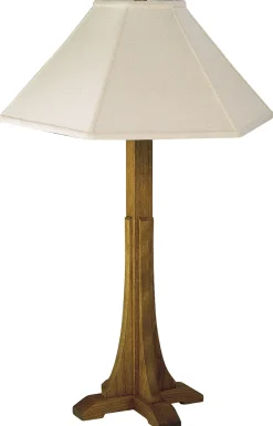 Cross Base Table Lamp with Linen Shade