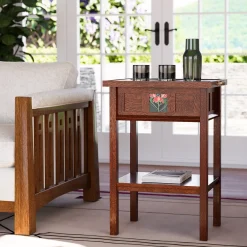 Floral Tile Tray Table
