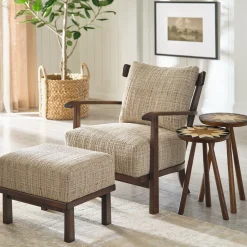 Hudson Valley Wood-Frame Ottoman