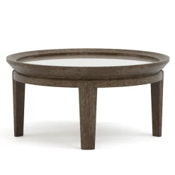 Maidstone 28-inch Round Cocktail Table, Woven Jute