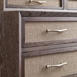 Maidstone Tall Chest, Woven Jute with Gallery