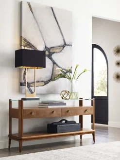 Martine Glass-Top Console Table