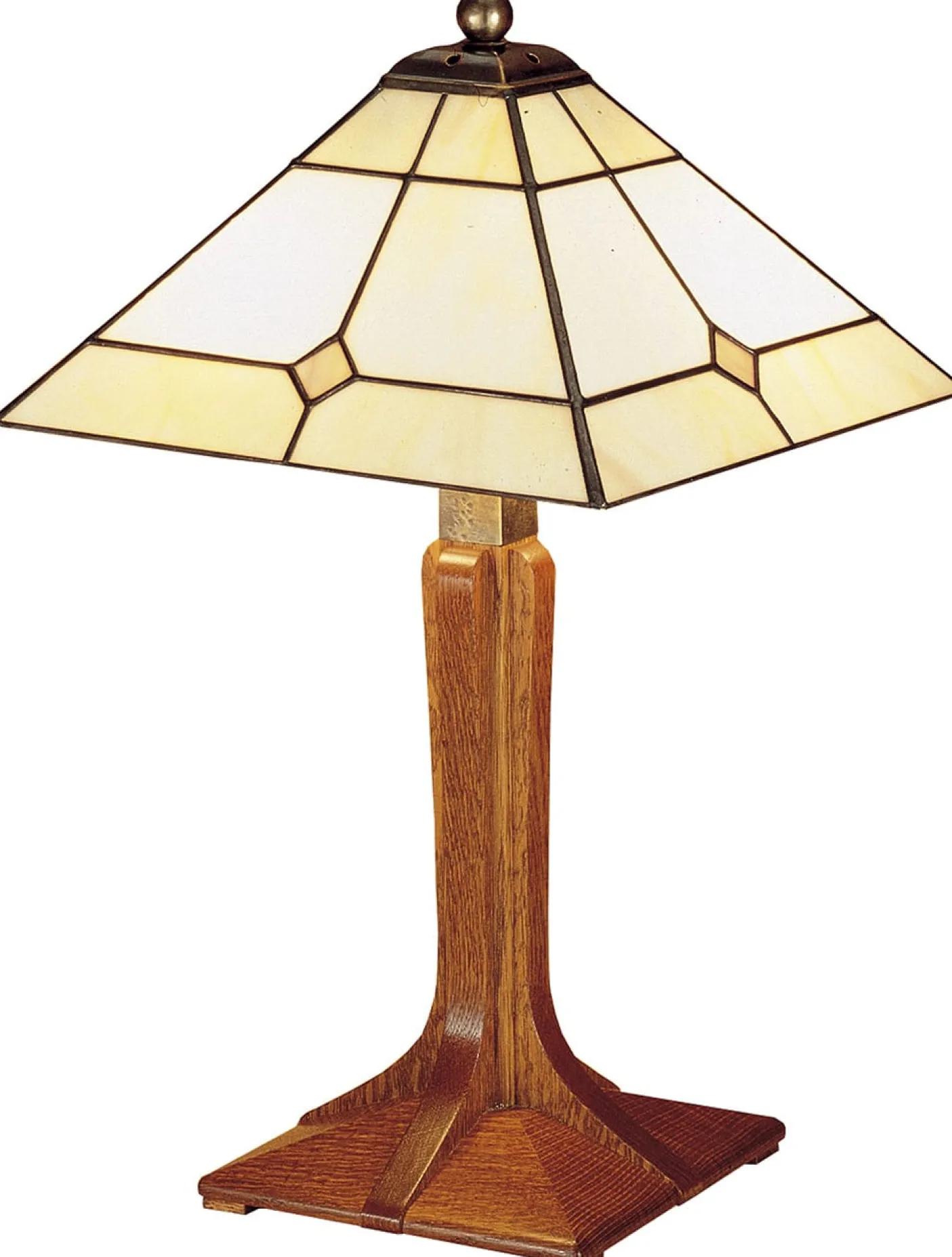 Small Corbel Base Lamp with Art Glass Shade