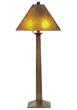 Square Base Table Lamp with Mica Shade