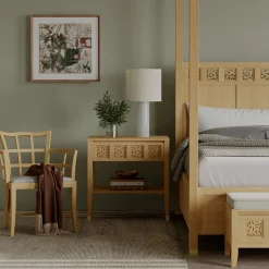 Surrey Hills Open Nightstand, Wood Top