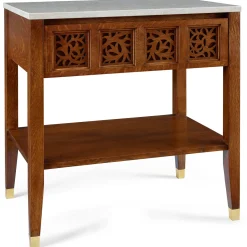 Surrey Hills Open Nightstand, Stone Top