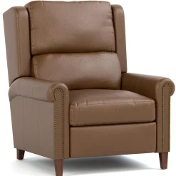 Woodlands Small Roll Arm Power Recliner with Nails